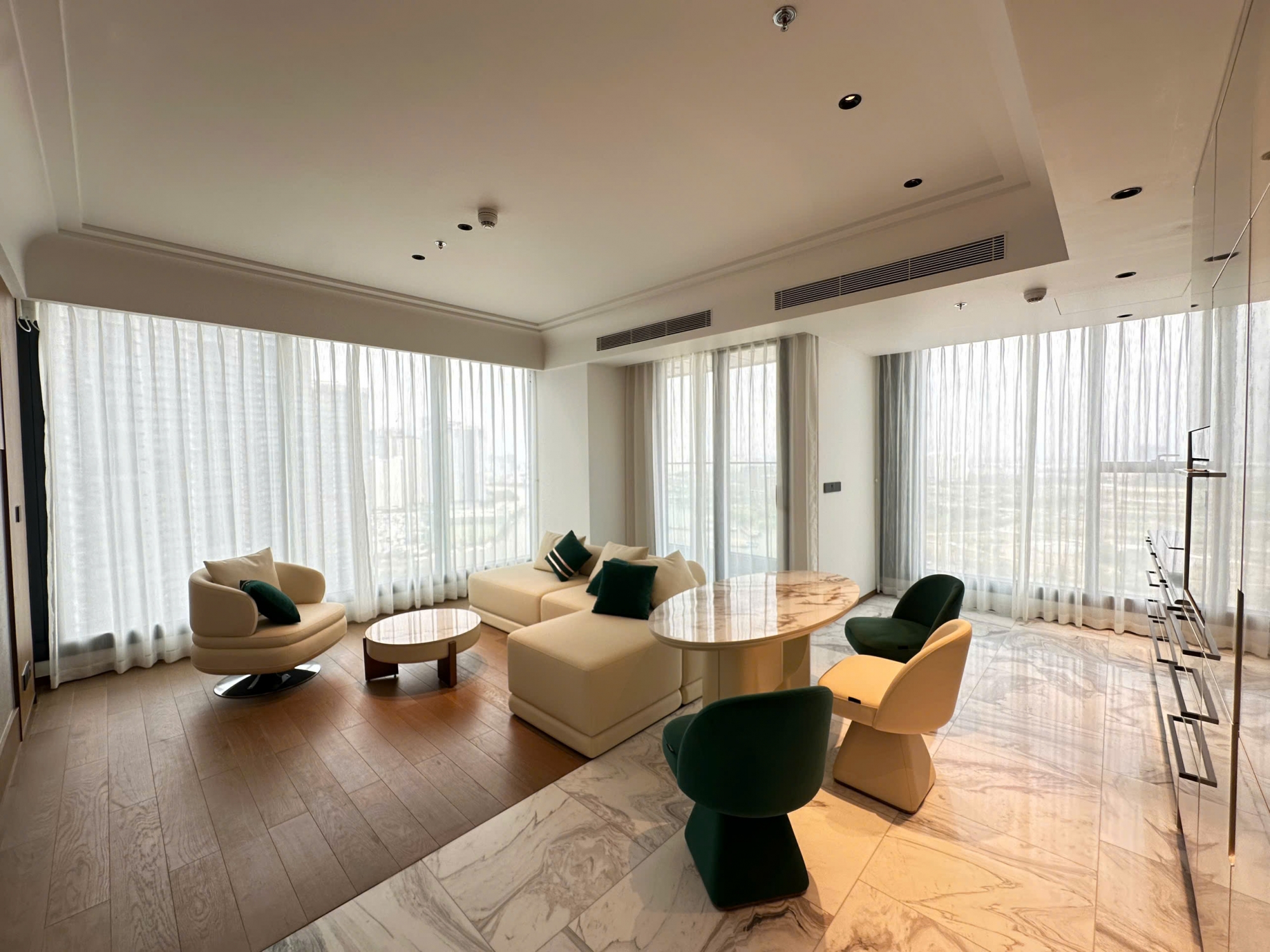 Brand new luxury 3 bedroom apartment with premium furnishings for rent at Grand Marina Saigon