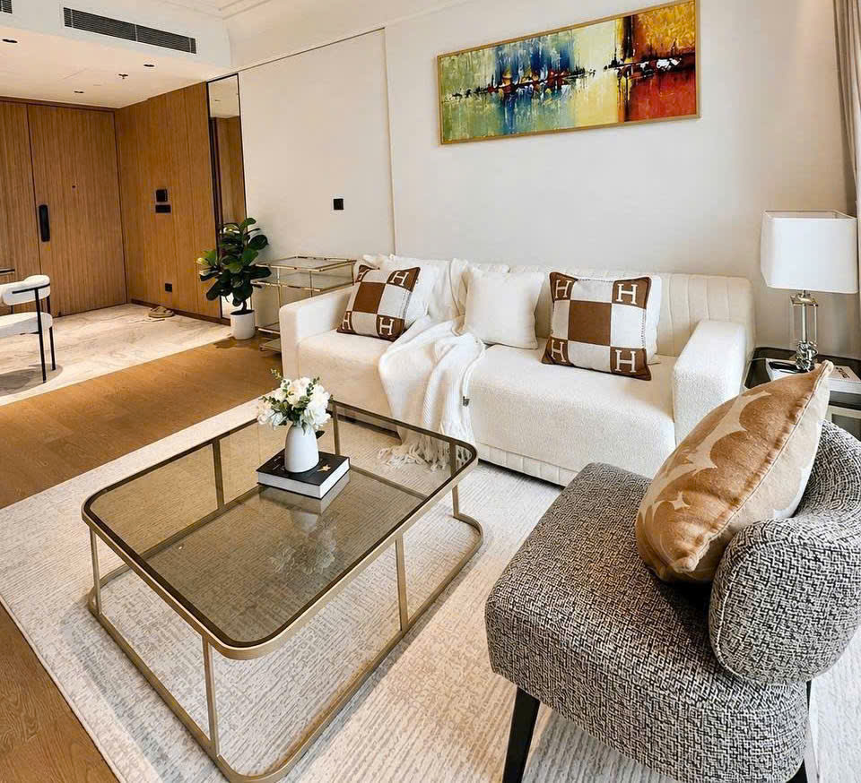For sale at Grand Marina Saigon Sea a fully furnished 2 bedroom apartment with river view and title deed