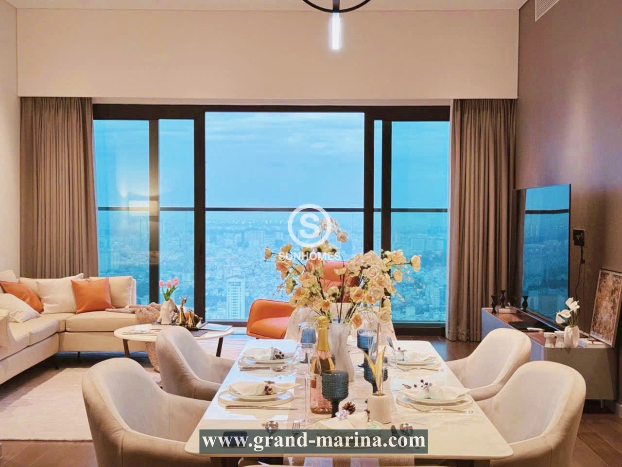 Cho thuê căn hộ 185m2 - căn hộ 3 phòng ngủ diện tích lớn nhất Grand Marina Saigon